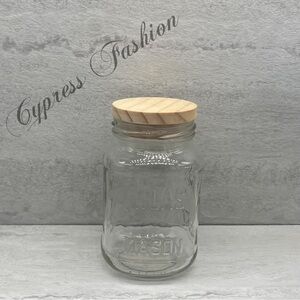 💫 $3 Atlas 14 oz Glass Mason Jar with Wooden Lid
